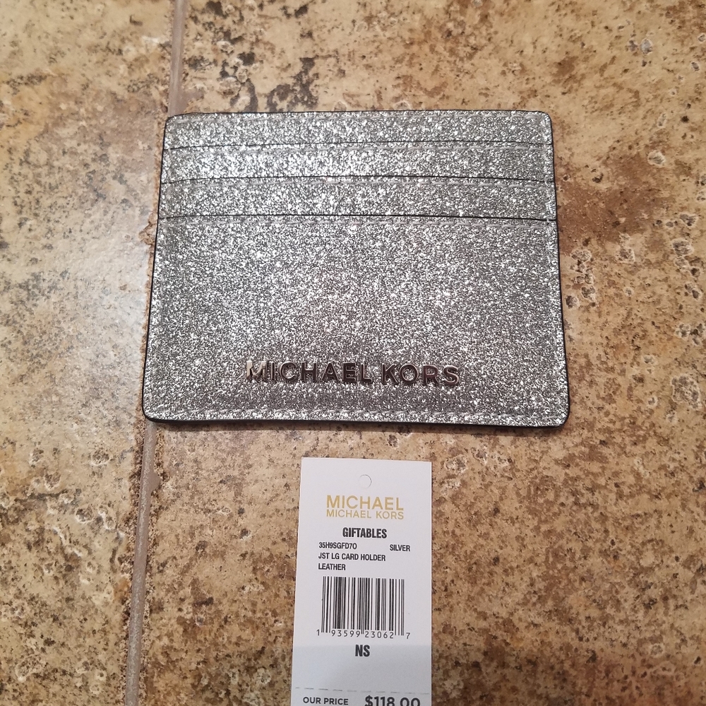 SOLD! Michael Kors Jetset Large Card Holder Silver - Picture 7 of 8